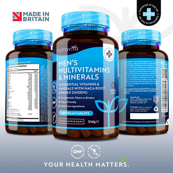 Nutravita Men's Multivitamins & Minerals - 180 Vegan Tablets GOODS Superdrug   