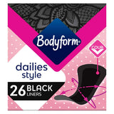 Bodyform Dailies Black Normal Panty Liners 26 pack GOODS Boots   