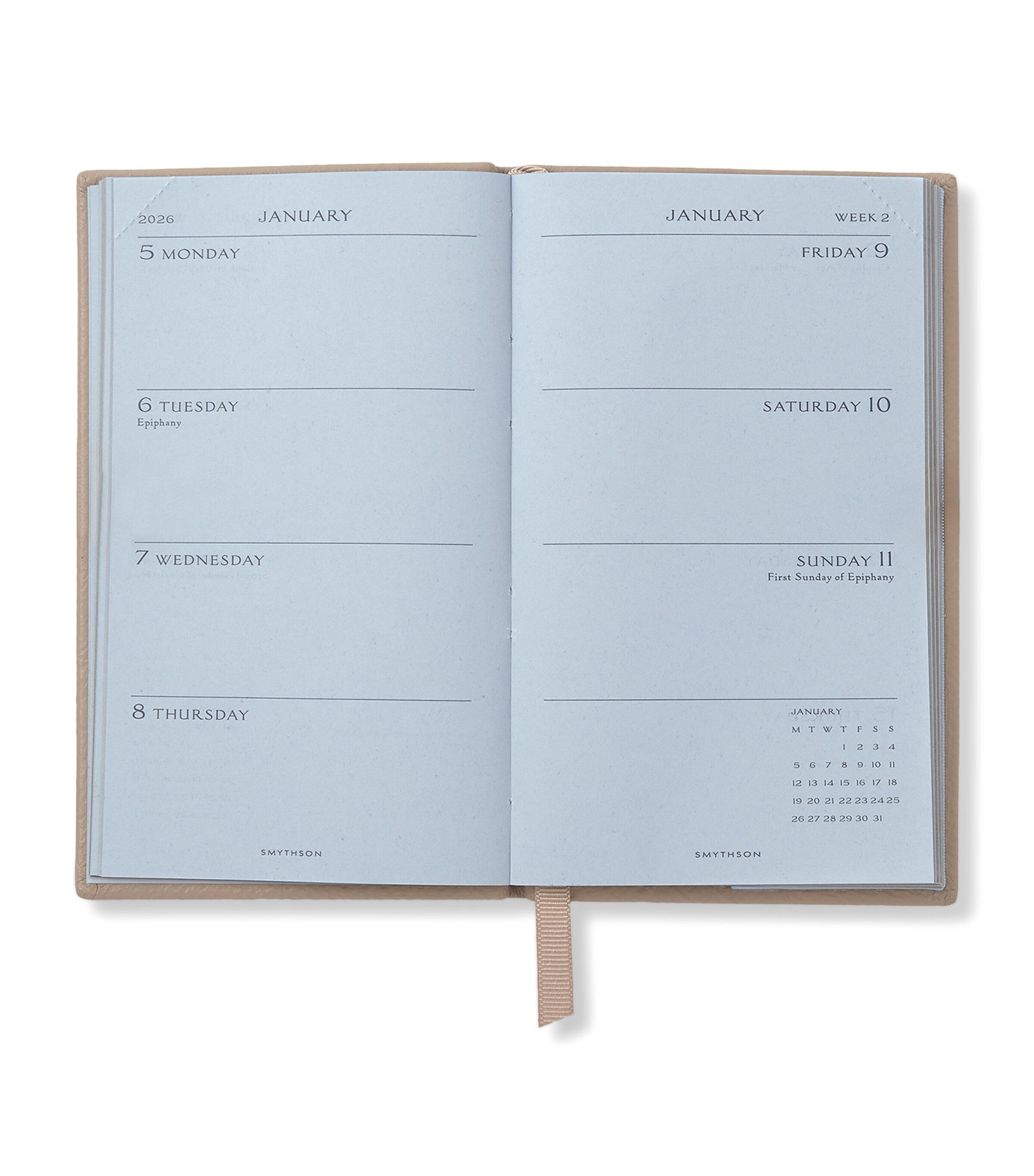 Smythson Panama Leather Weekly Diary 2026 (British brand)