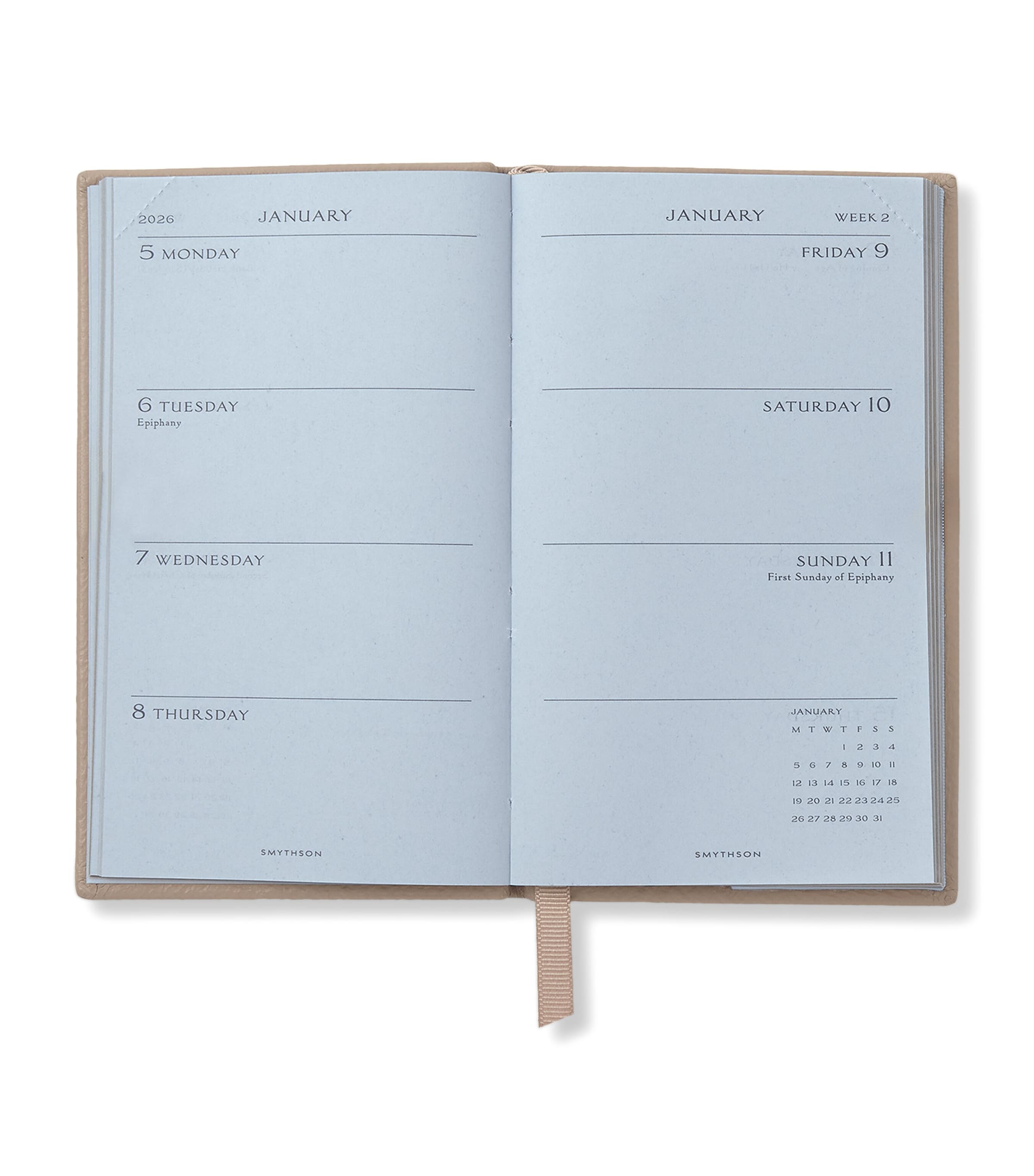 Smythson Panama Leather Weekly Diary 2026 (British brand)