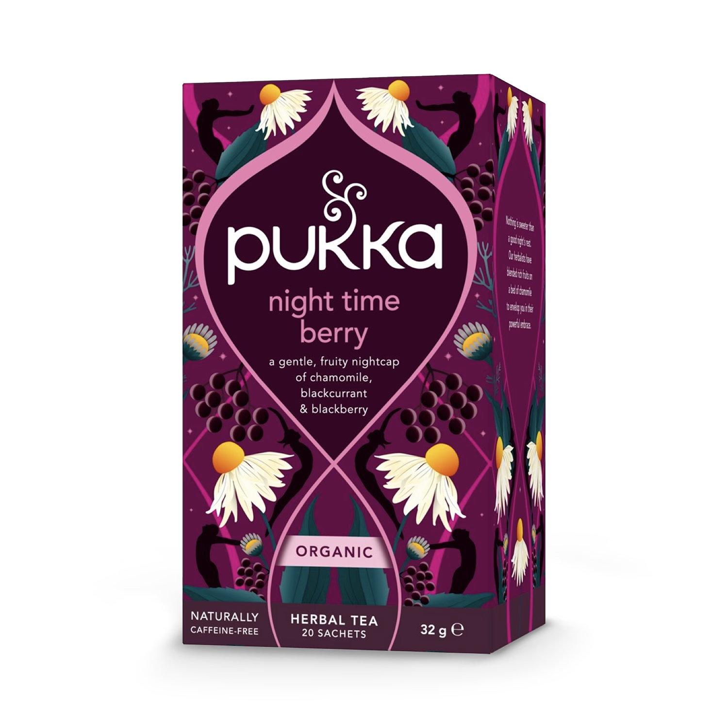 Pukka Organic Night Time Berry 20 Tea Bags, imported from the UK