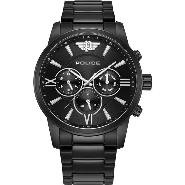 Police black men's Avondale watch with stainless steel strap UK version