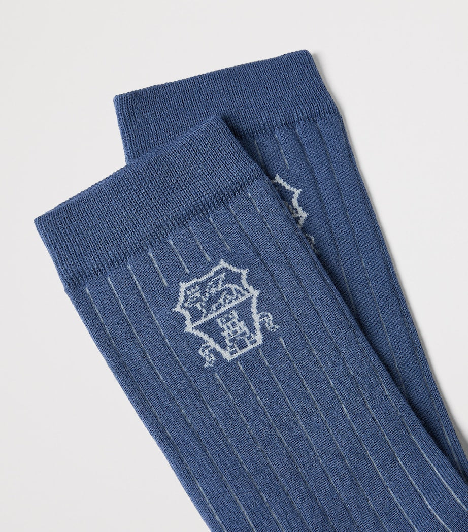 Brunello Cucinelli cotton logo socks - British product