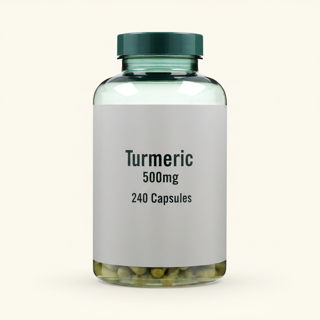 Holland & Barrett turmeric capsules 500mg 240 count, UK version