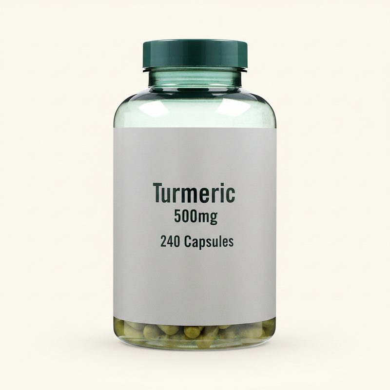 Holland & Barrett turmeric capsules 500mg 240 count, UK version