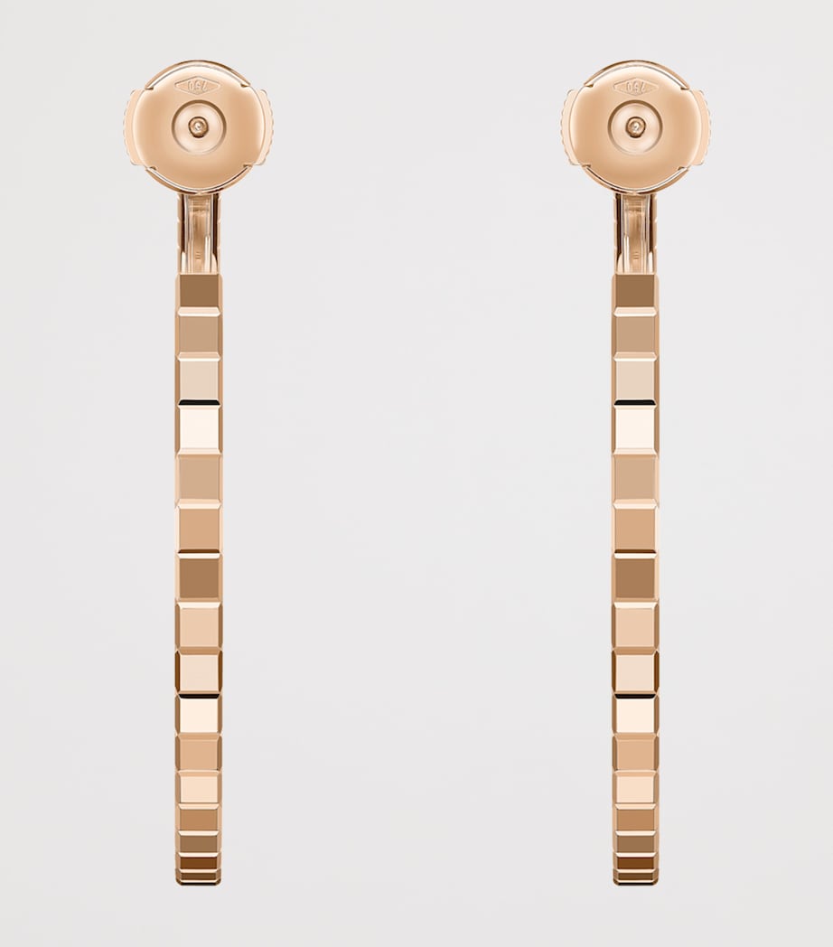 Chopard Ice Cube rose gold hoop earrings 18kt, imported from the UK