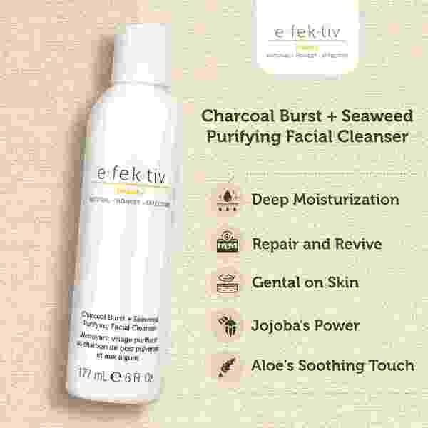 e.fek.tiv Facial Cleanser Charcoal Burst Plus Seaweed 177ml - British product