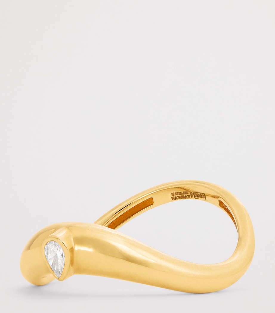 L'Atelier Nawbar yellow gold diamond stackable ring (British brand)