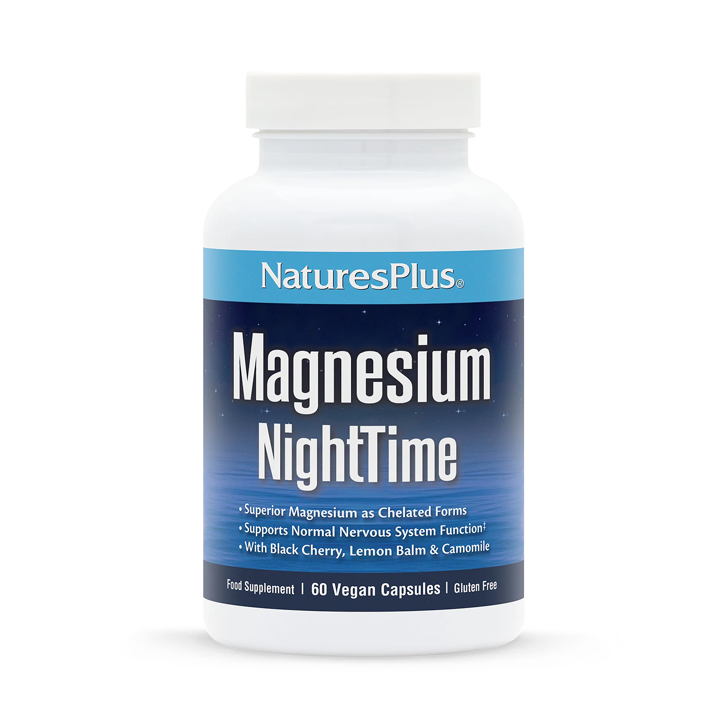 NaturesPlus Magnesium NightTime 60 capsules British brand