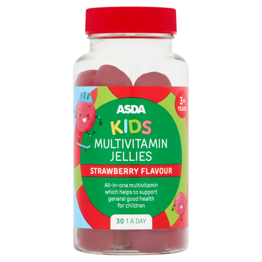 ASDA Kids Multivitamin Jellies Strawberry Flavour 1 a Day 3+ Years