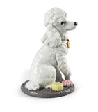 Lladró porcelain poodle with mochis figurine H33cm (British brand)