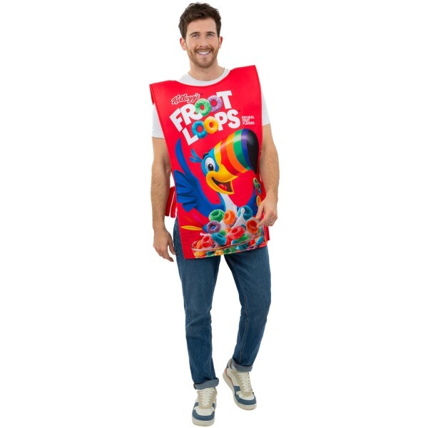 Smiffys Kelloggs Froot Loops cereal box costume tabard - British product