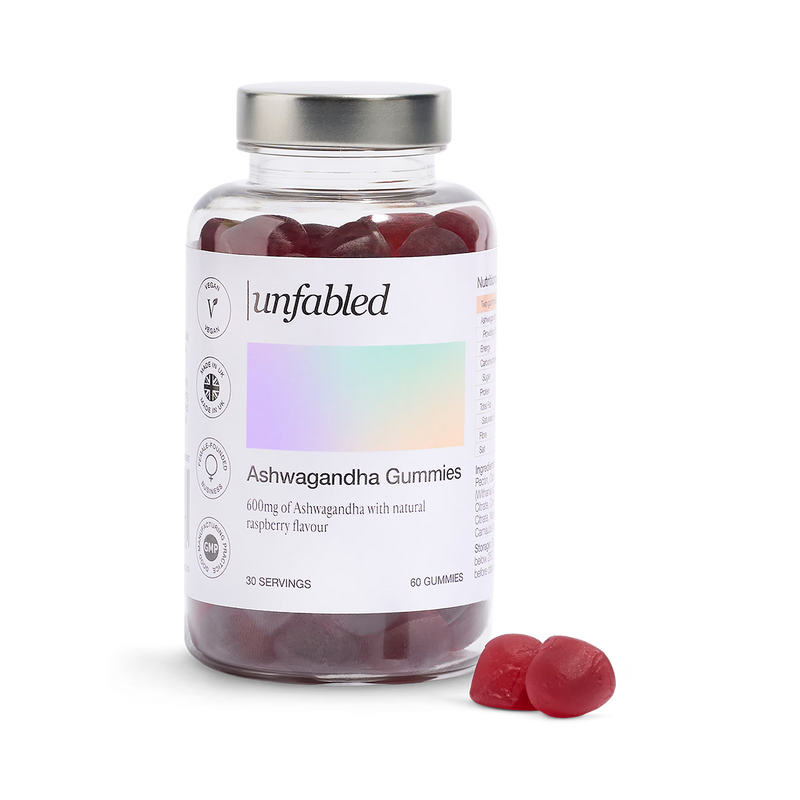 Unfabled Ashwagandha Gummies raspberry-flavoured 60s (British brand)