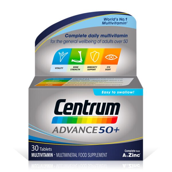 Centrum Advance 50+ Multivitamins & Minerals - 30 Tablets GOODS Superdrug   