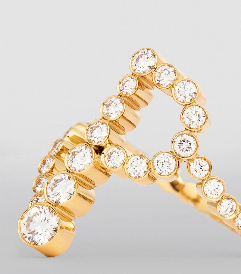 Sophie Bille Brahe initial 'P' ring yellow gold diamonds imported UK