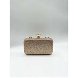 SVNX Daisy Embellished Clutch Bag gold, imported from the UK