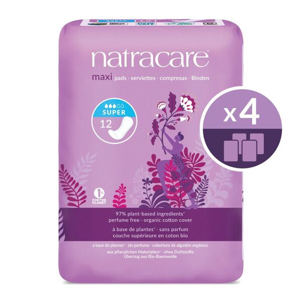 Natracare super maxi pads 48-count multipack, UK version