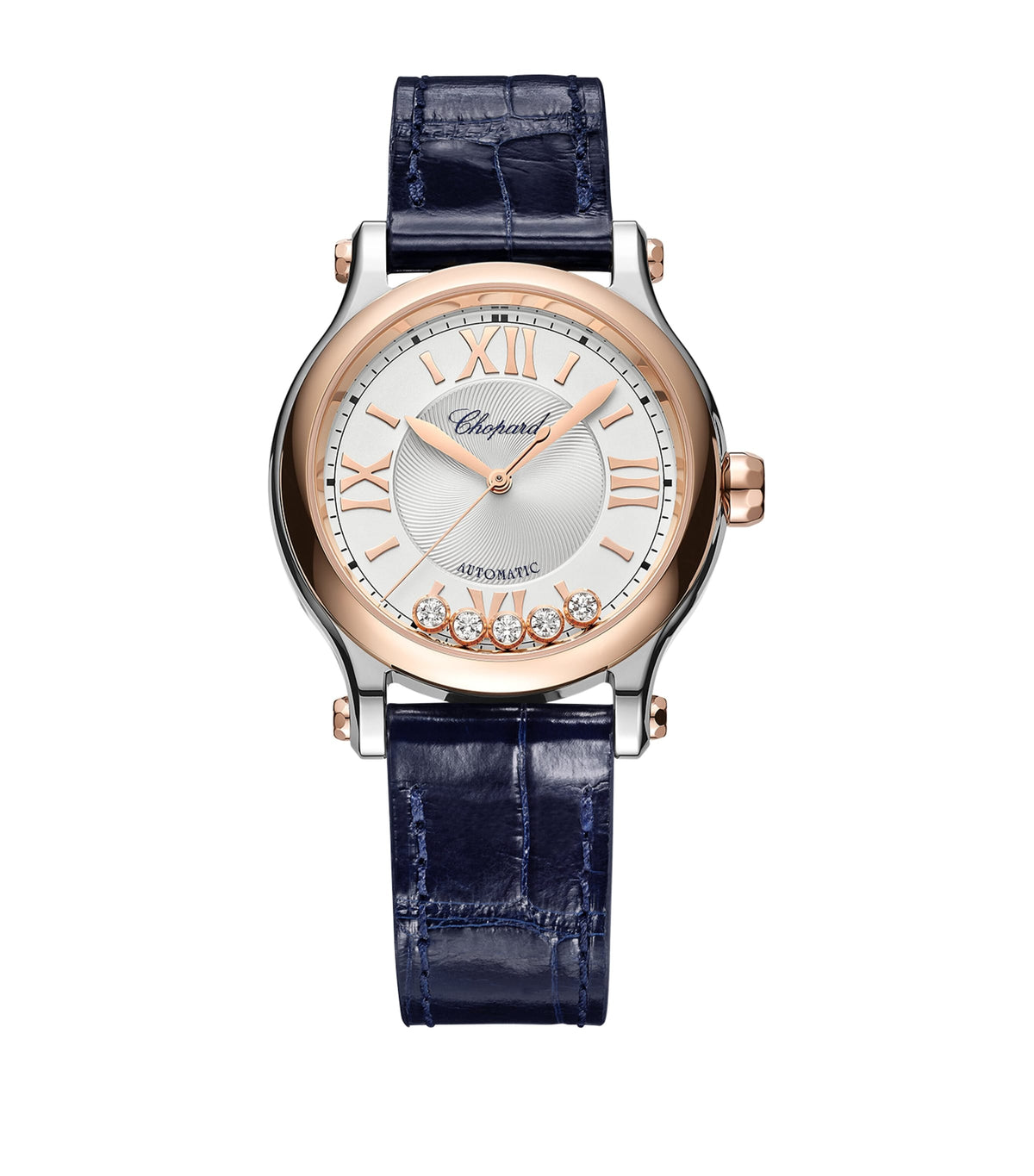 Chopard Happy Sport automatic watch 33mm rose gold and diamonds (British brand)
