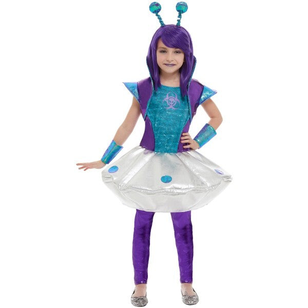 Smiffys Alien Girl Costume silver, imported from the UK