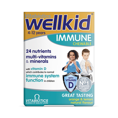 Holland & Barrett Vitabiotics Wellkid Immune Orange Lemon Chewable Multivitamins 30 Count- Buy online at McGrocer