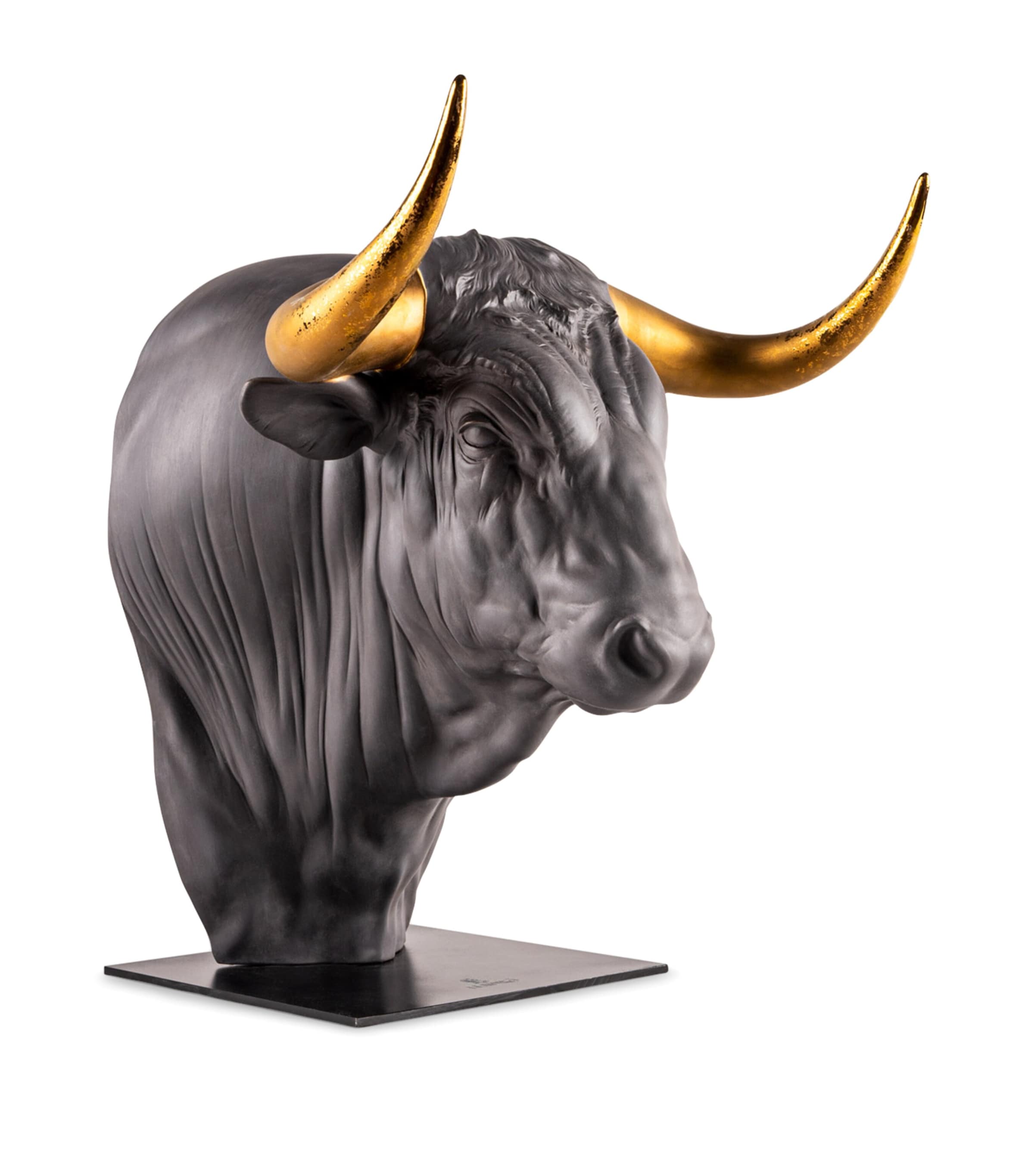 Lladró Taurus Bull Bust ceramic sculpture, UK version