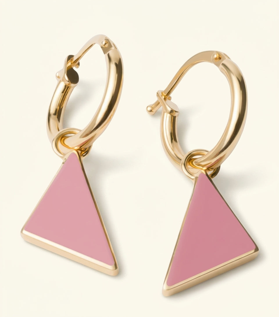 Prada triangle drop earrings - British product