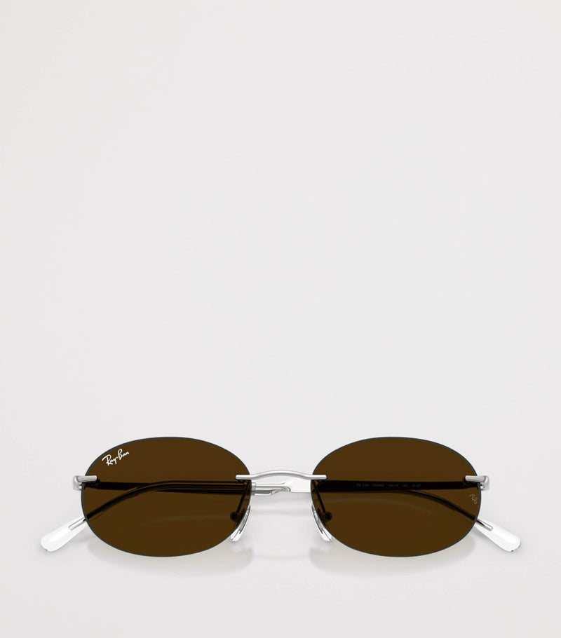 Ray-Ban RB3767 Metal Oval Sunglasses, UK version