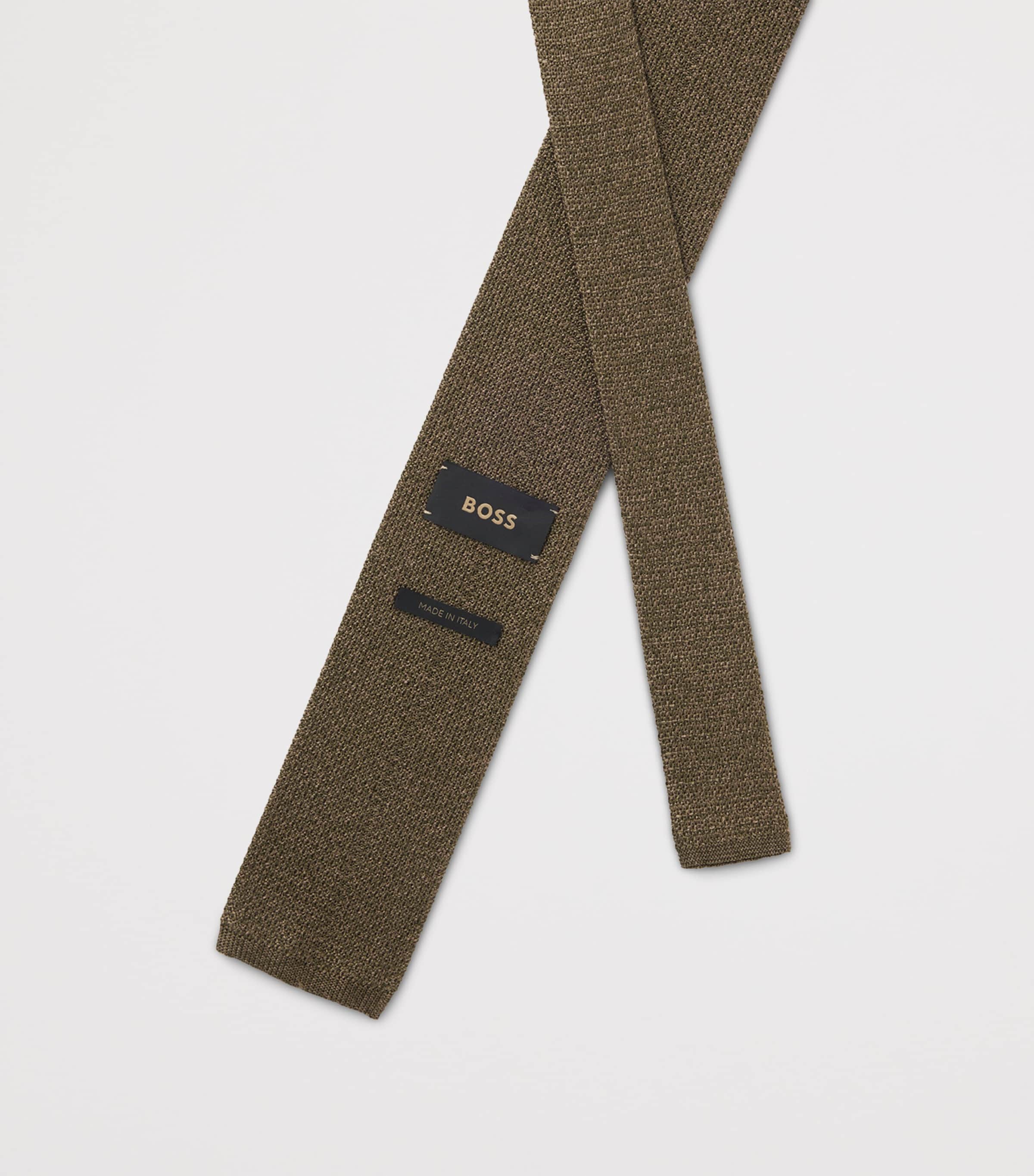 BOSS knitted silk tie with textured weave (British brand)