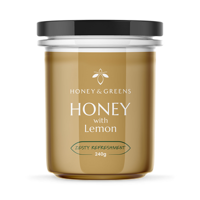 Holland & Barrett Honey & Greens Honey with Lemon British 240g- Buy online at McGrocer