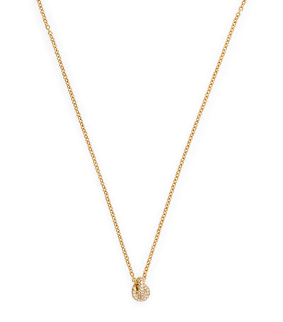 Harrods Engelbert Yellow Gold and Pavé Diamond Legacy Knot Pendant Necklace- Buy online at McGrocer