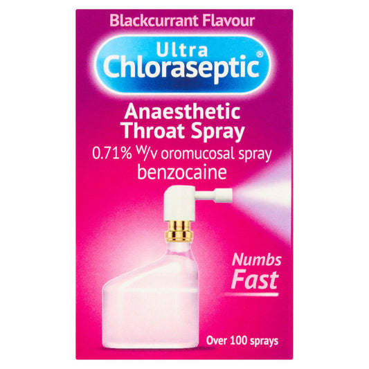 Ultra Chloraseptic Spray, Blackcurrant 15ml cough cold & flu Sainsburys   