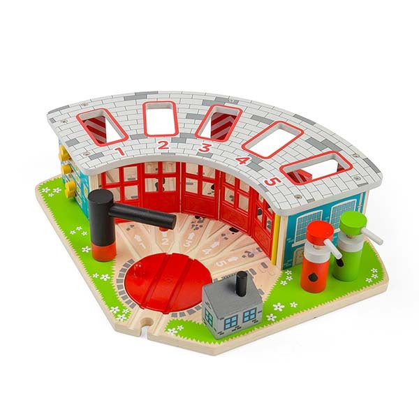 Bigjigs Rail 5 Way Engine Shed GOODS Superdrug   