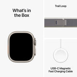 Apple Watch Ultra 2 GPS + Cellular, 49mm Titanium Case with Green/Grey Trail Loop - McGrocer