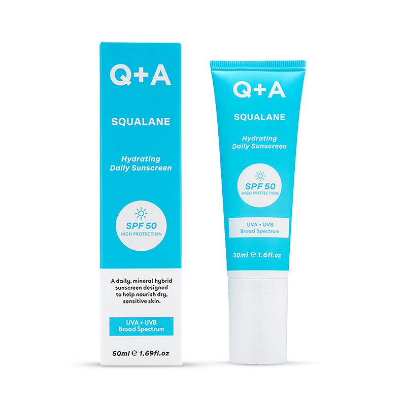 Q+A Squalane SPF50 facial sunscreen 50ml - British product