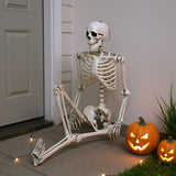 Livingandhome Halloween skeleton prop 160cm distressed white, UK version