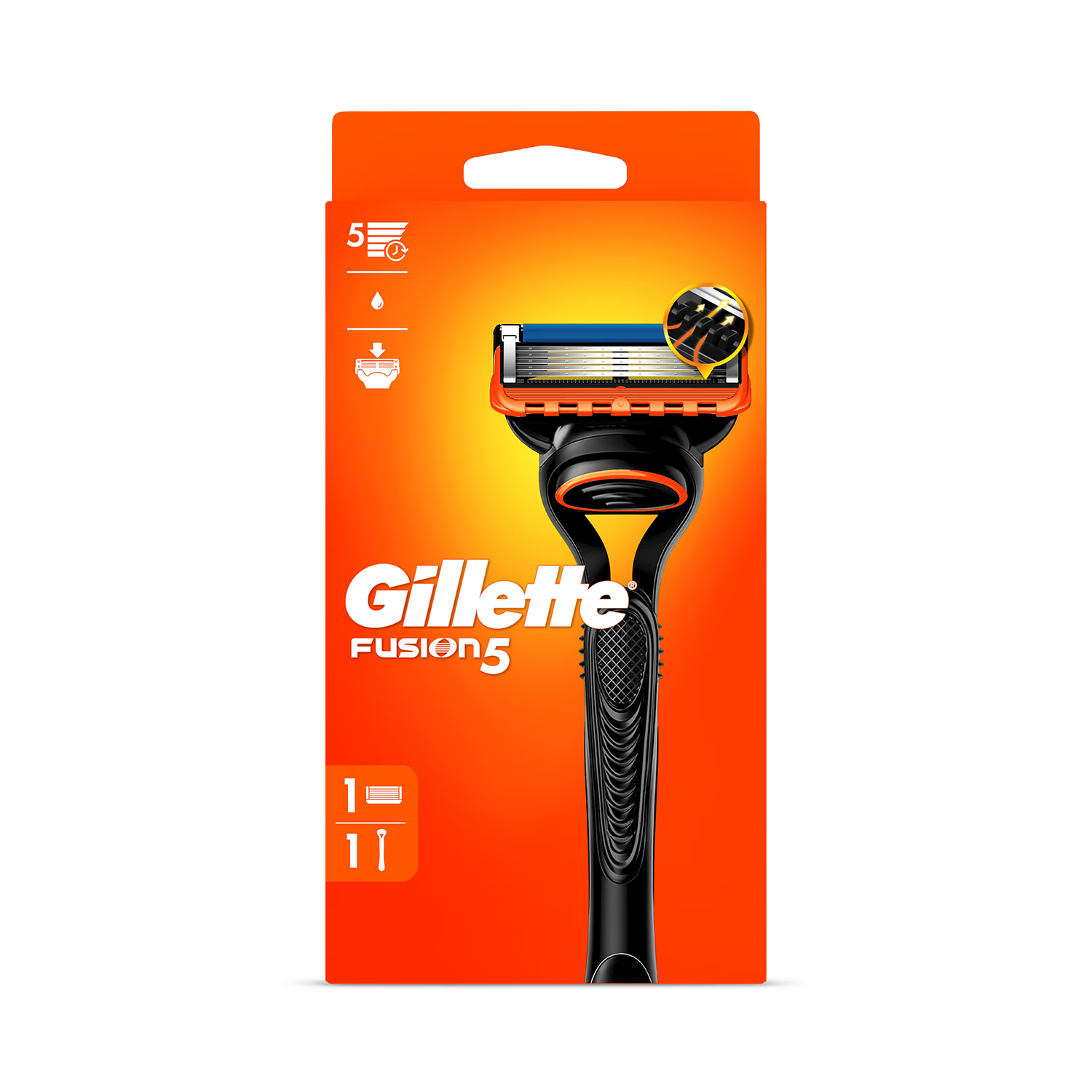 Gillette Fusion5 men's razor, imported from the UK