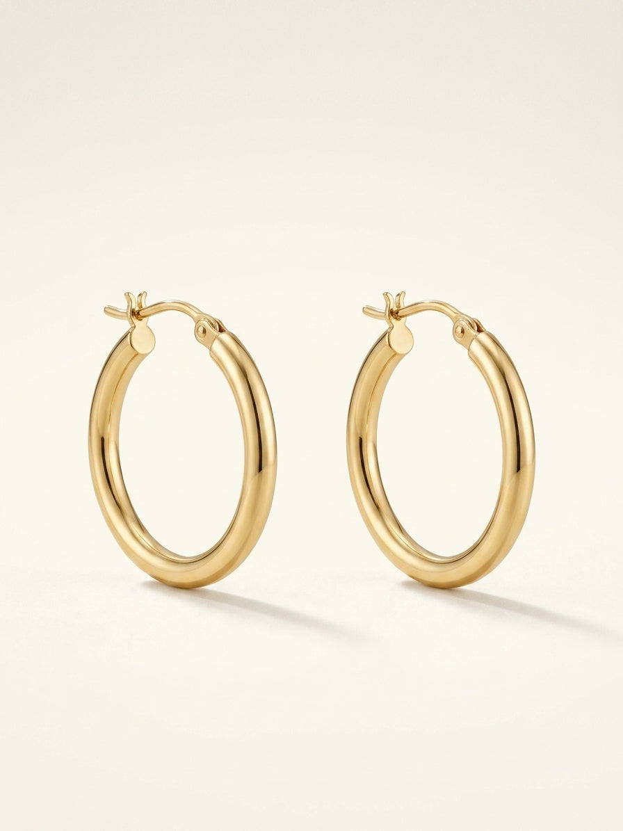Cartier 18ct yellow gold hoop earrings 6.4mm, UK version