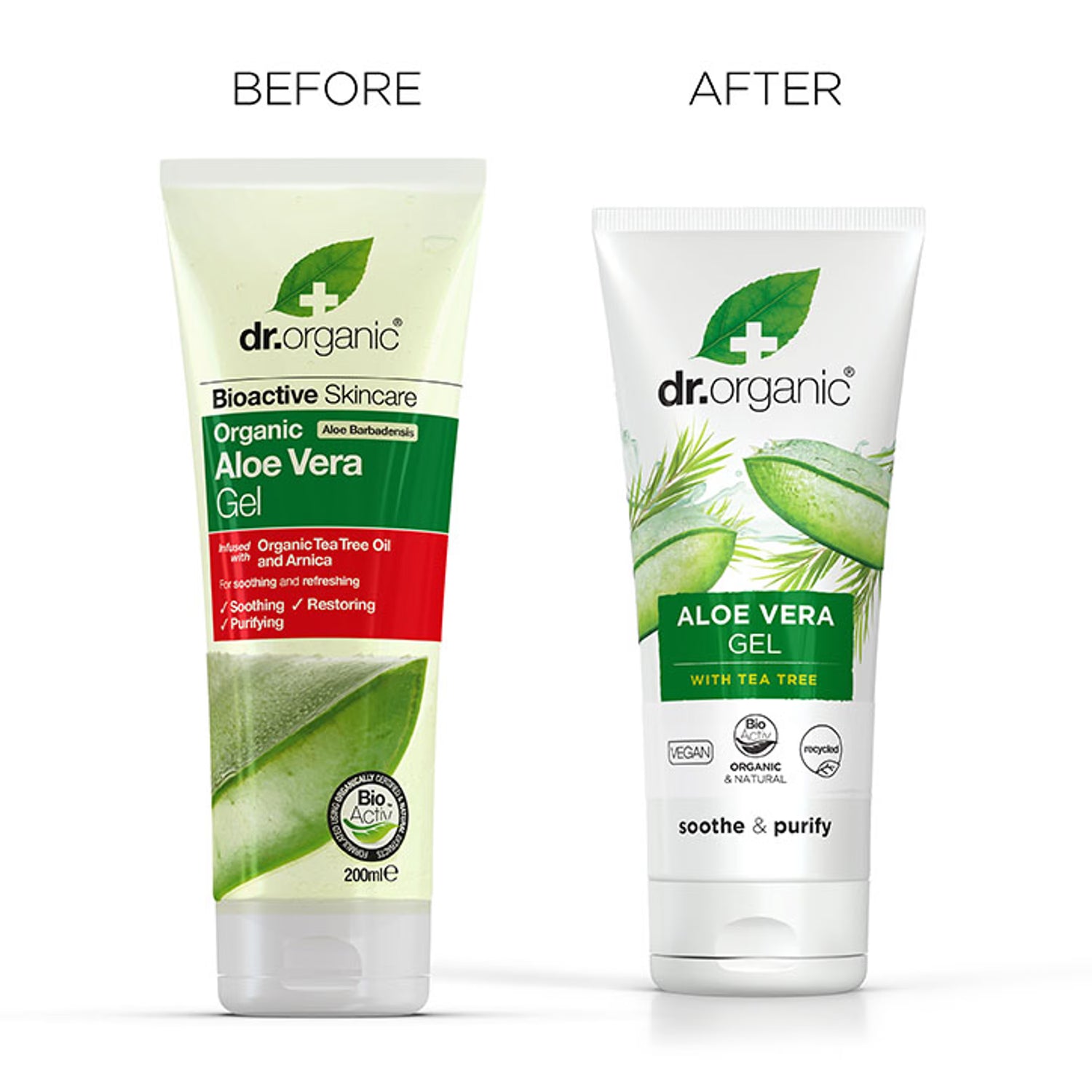 Dr Organic Aloe Vera Gel with Tea Tree 200ml - British product