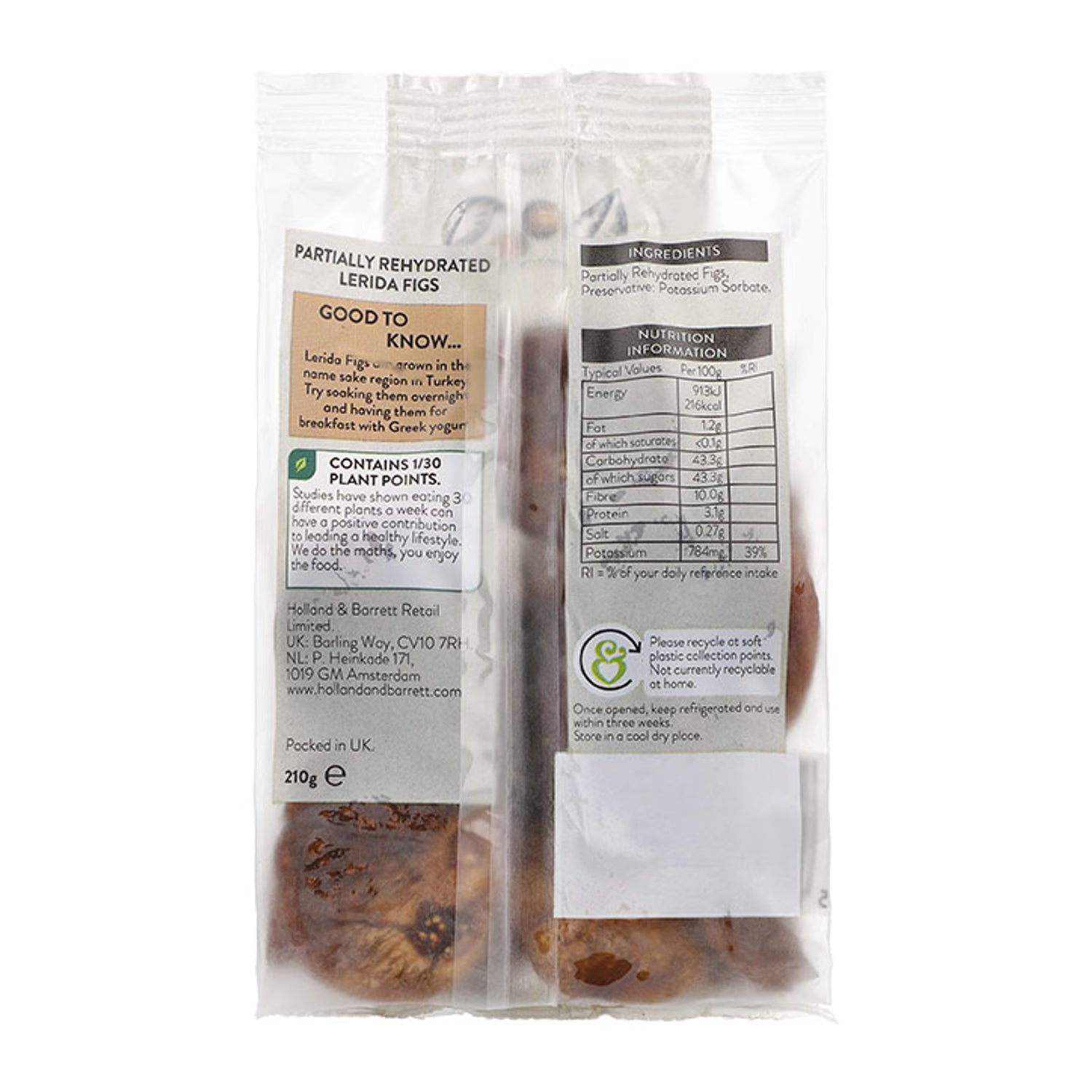 Holland & Barrett Soft Lerida Figs 210g, UK version