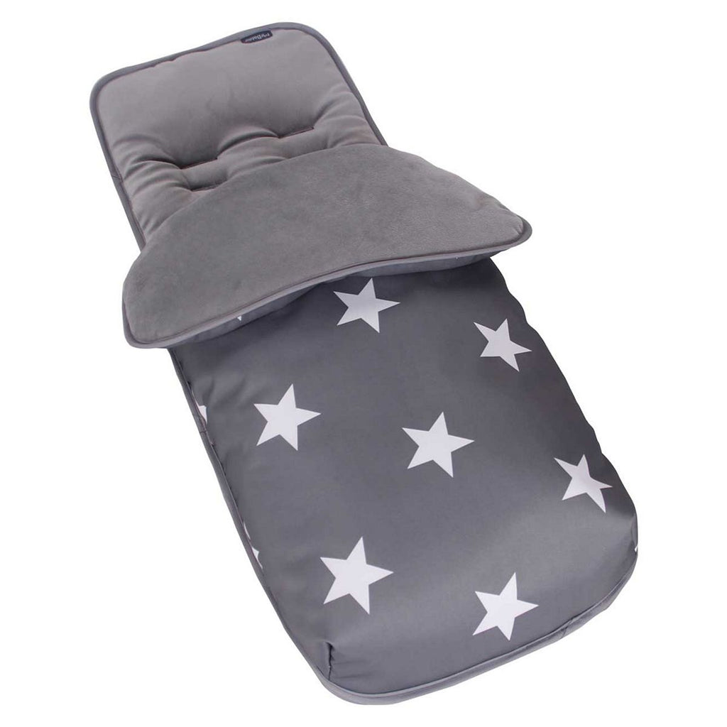 My Babiie Cosy Toes Footmuff Grey Stars