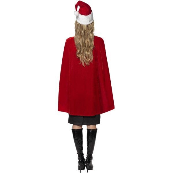 Smiffys deluxe Santa kit red cape and hat, UK version