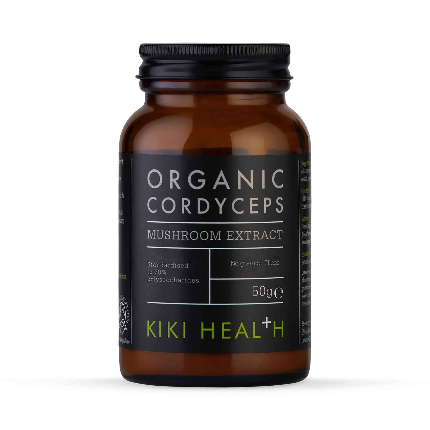 KIKI Health Organic Cordyceps Mushroom Extract Powder 50g, UK version