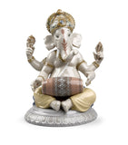 Lladró Mridangam Ganesha porcelain figurine 23cm (British brand)