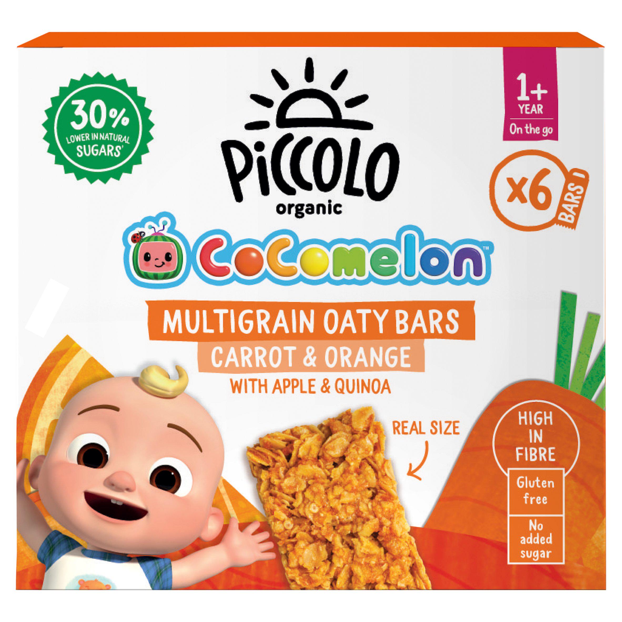 Piccolo Mighty Oaty Baby Cereal Bars Apple Carrot & Orange Textured 1+ Year 6x20g snacks & rusks Sainsburys   