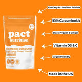 Pact Nutrition Turmeric Ginger Black Pepper tablets 120 count - British product