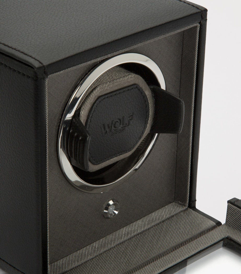 WOLF Cub watch winder in vegan leather, compact size - British product