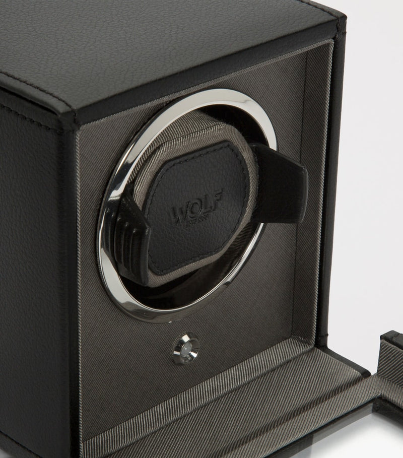 WOLF Cub watch winder in vegan leather, compact size - British product