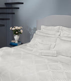 Super King Duvet Cover in Egyptian Cotton with Braid Embroidery, 260cm x 220cm