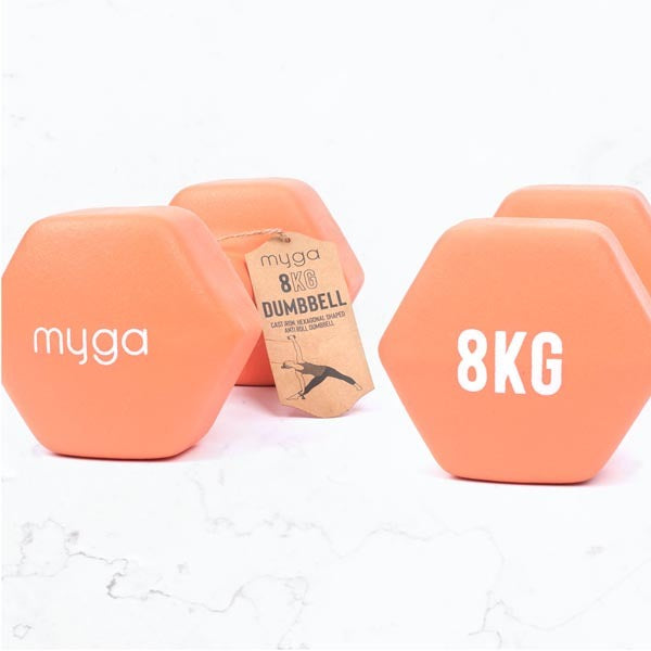 Myga Hexagonal Dumbbell - 8kg Pair GOODS Superdrug   