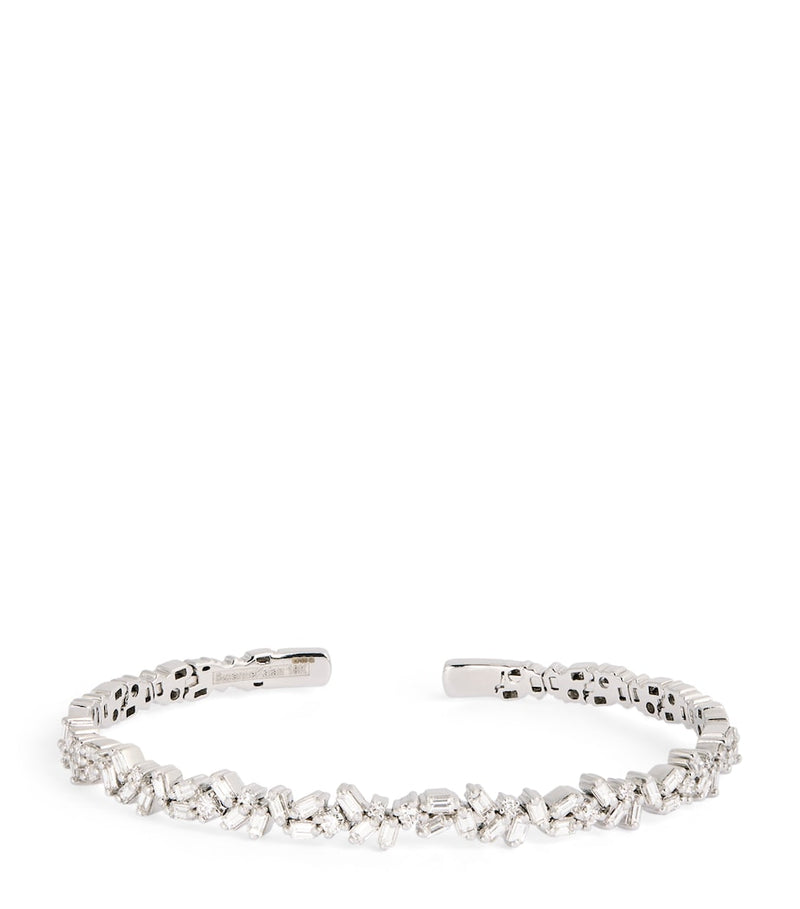 Suzanne Kalan Classic Sparkler bangle 18kt white gold diamonds - British product